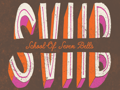 School Of Seven Bells Gigposter beachmen gig gig poster lettering music poster school of seven bells sviib texture