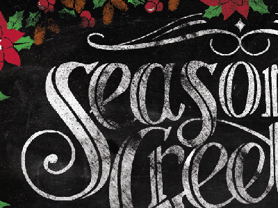 Seasons Greetings chalk hand drawn hand lettering lettering seasons greetings type typography