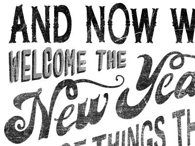 WIP /// Welcome The New Year hand drawn lettering new year typography