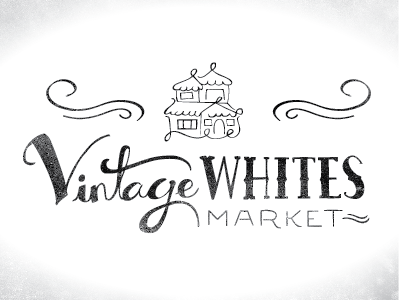 Vintage Whites Market /// Logo WIP hand drawn lettering logo typography