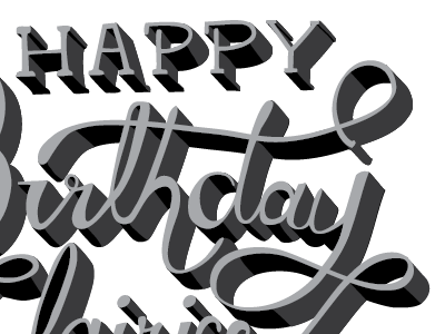 Lettering in progress birthday hand drawn lettering typography