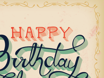Happy Birthday birthday hand drawn lettering typography