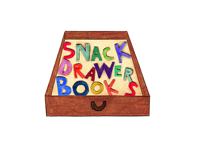 Snack drawer books branding colorful kids logo shapes