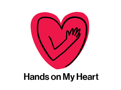 Hands on My Heart branding charity sticker