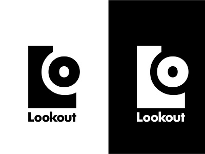 Lookout - B/W version of the monogram design graphic design icon logo vector