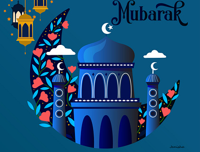 Eid card design animation design graphic design illustration logo vector