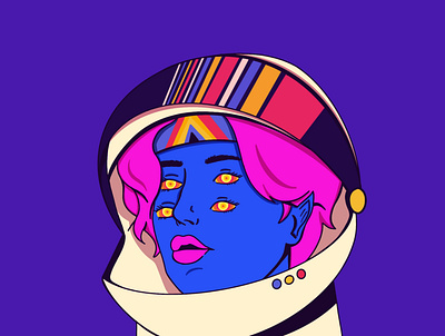 Space Girl art color design illustration