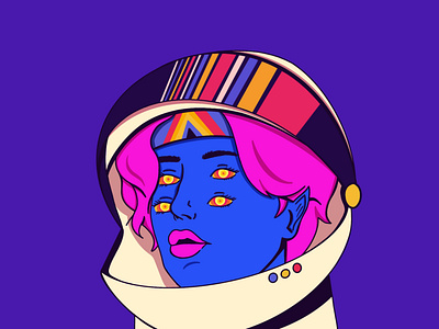 Space Girl art color design illustration