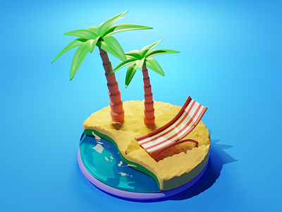 Beach 3D 3d blender design illustration