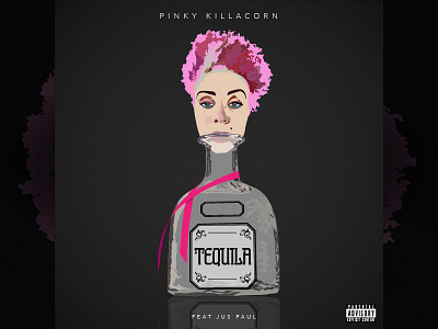 "Tequila" Cover Artwork for Rapper Pinky Killacorn cover cover art fvce fvce creative illustration killacorn morgan hatton morganhatton pinky tequila