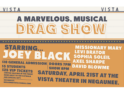 Vista Drag Show Poster