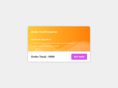 Order confirmation Concept buynow card confirmation freebie order sketch ui webapp