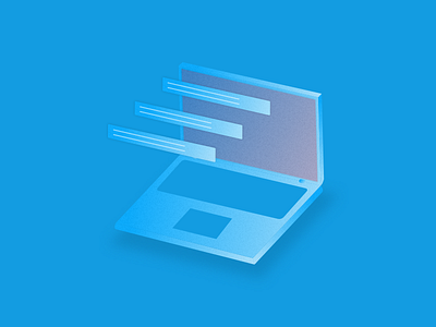 Isometric Lap blue gradient illustration isometric perspective