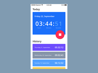 Time Tracker UI conceptual interactive interface list mobileapp time tracker ui userexperience userinterface ux