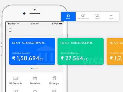 Banking App Concept. accounts banking cards financial mobile app ui user experience user interface ux