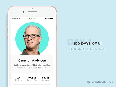 100 Days of UI - #1 100 days challenge profile ui ux