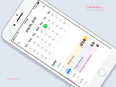 100 Days of UI - #6 100days app calendar challenge ui ux
