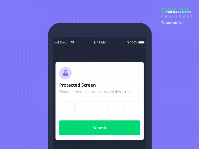 100 Days of UI - #20 challenge dark gif light micro interaction minimal password ui ux