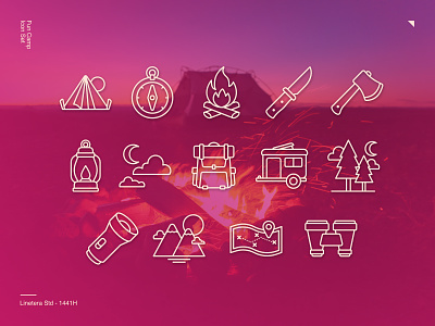 Fun Camp Icon Set for sale icon icon design iconography icons illustration ui vector