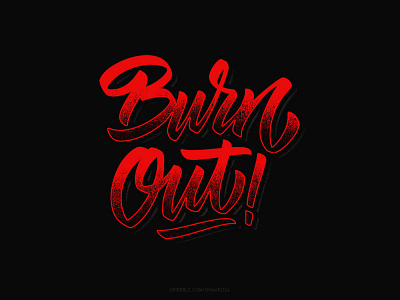 Burnout brushpen calligraphy lettering logotype typography