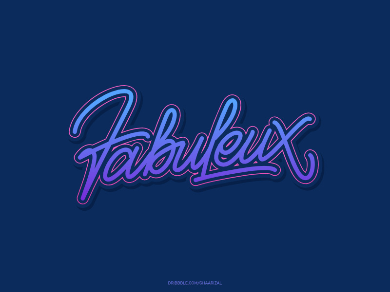 Fabuleux for sale tshirt design typography monoline lettering