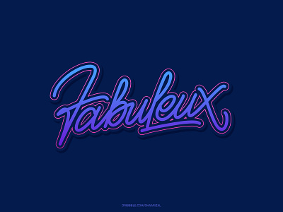 Fabuleux for sale lettering monoline tshirt design typography