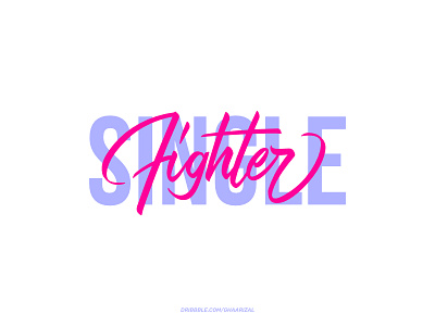 Single Fighter brushpen calligraphy for sale lettering tshirt design typography vector