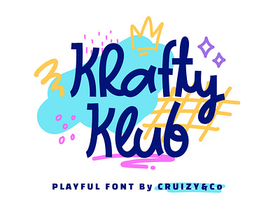 Krafty Klub Font Cover children fun playfulfont typeface