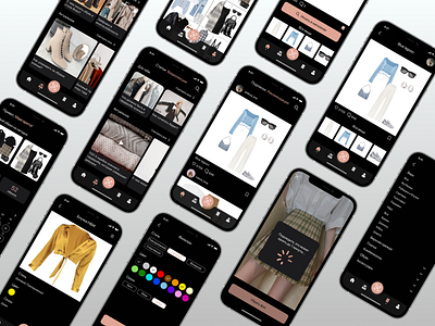 Mobile App Styleton - Dark theme app design ui ux