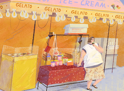 Gelato Station cartoon gelato ice cream illustration inspiration person sale women