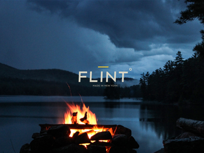 FLINT Firestarter brand camping fire flint lifestyle lockup logo outdoors product spark