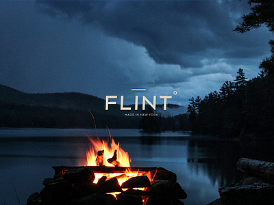 FLINT Firestarter brand camping fire flint lifestyle lockup logo outdoors product spark