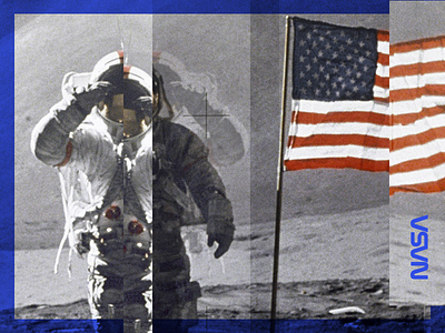 Apollo 11 american flag apollo blue composition galaxy landed mission moon nasa salute slice space