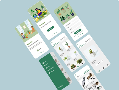 Plant Mobile App UI app design icon illustration typography ux