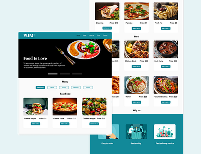 Food website design icon illustration typography ui ux web design website
