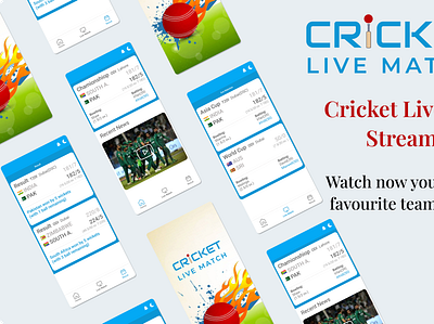 Live Cricket Streaming app branding design illustration ui ux