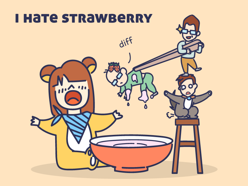 I hate strawberry by ciciluo on Dribbble