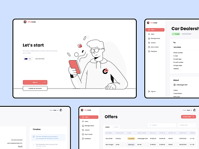 Car sale platform car dashboard illustration manaing mentalstack offer outline sales sign in sign up web