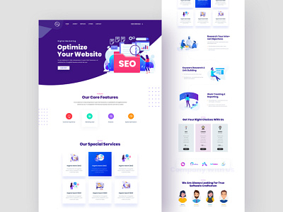 SEO WebSite Landing page UI UX Design clean design it landing page portfolio seo ui ux web design website