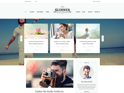 Glimmer - Blog Theme blog clean design fashion blog personal blog sports travel blog