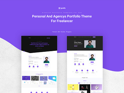 Personal And Agency Portfolio Theme For Freelancer home page personal portfolio portfolio theme ui ui design ui designer ux web design web design agency web layout website