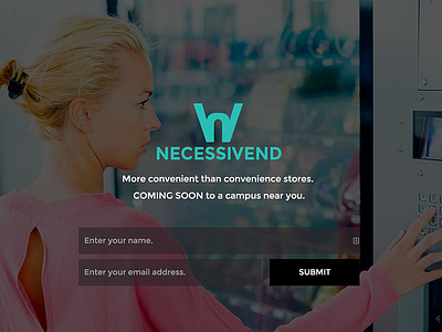 Necessivend design landing page startup website