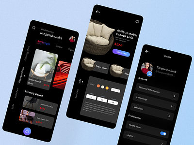 Furniture App app dashboard design designer ecommerce app furniture app mobile design modern ui