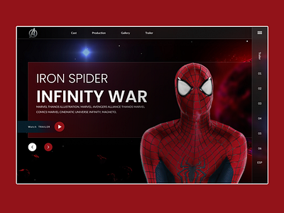 Marvel Character Website branding design designer graphic design marvel mobile app spiderman ui ui design uiux ux website website design