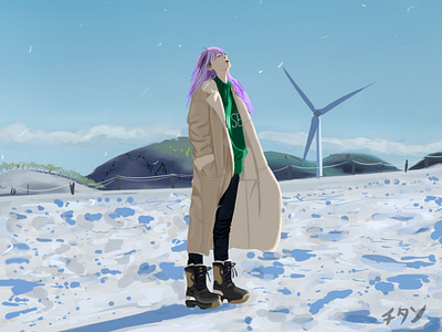 Moonbyul Snow art illustration