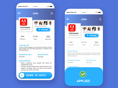 Job Application- Swipe To Apply