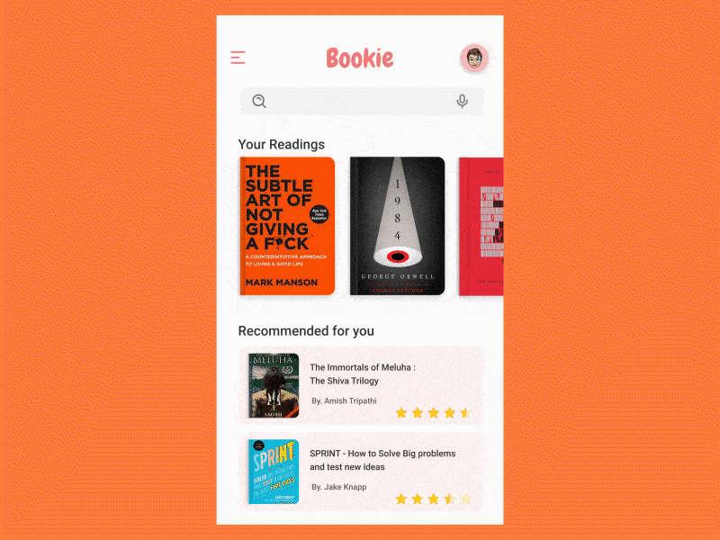 E book app - Bookie animation dailyui design microinteractions motion design ui ux