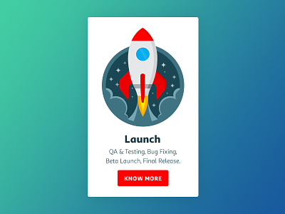 Launch UI Card Style beta launch card deck of card launch release rocket ui ui design