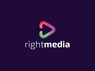Right Media Logo arrow colourful logo logo design negative space newspaper print publication radio station right studio web agency