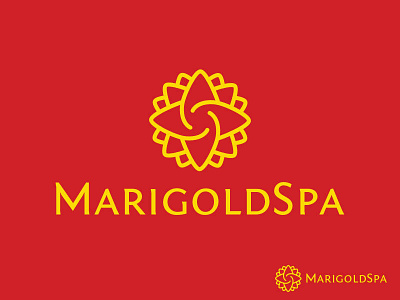 Marigold Spa Logo beauty brand cosmetic surgery doctor flower cosmetic flower shop logo logo design marigold medical practice resort saloon spa wellness women yoga